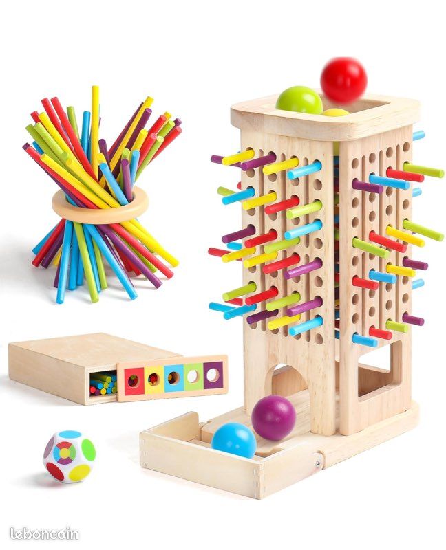 Jeux de Société Jeux Enfant ,Tour de Jeu en Bois Bâtonnets Colorés, Boîtes de Tri, Dés Cadeau Fille Garçon - Jeux & Jouets Jeux de Société Jeux Enfant ,Tour de Jeu en Bois Bâtonnets Colorés, Boîtes de Tri, Dés Cadeau Fille Garçon - Jeux & Jouets