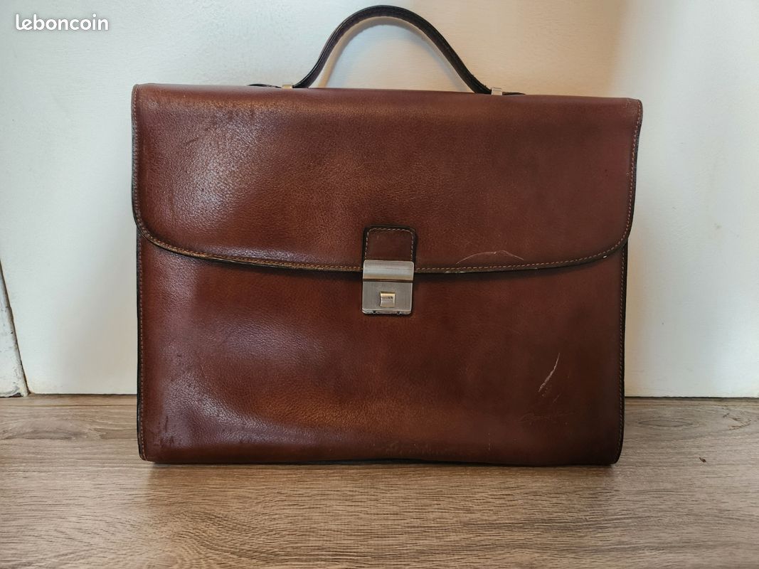 Sac cartable Gerard henon cuir marron Accessoires Bagagerie