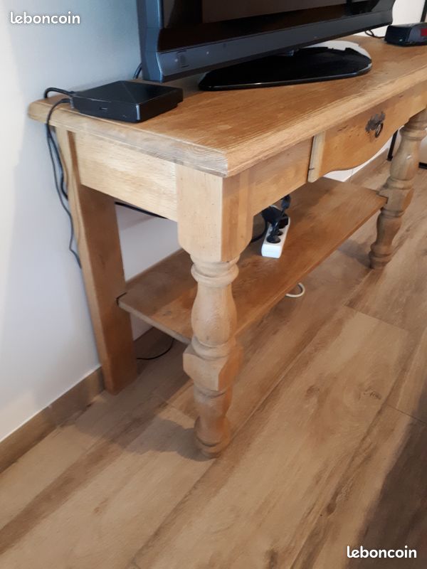 Console & tiroir chêne massif état brut (image 3)