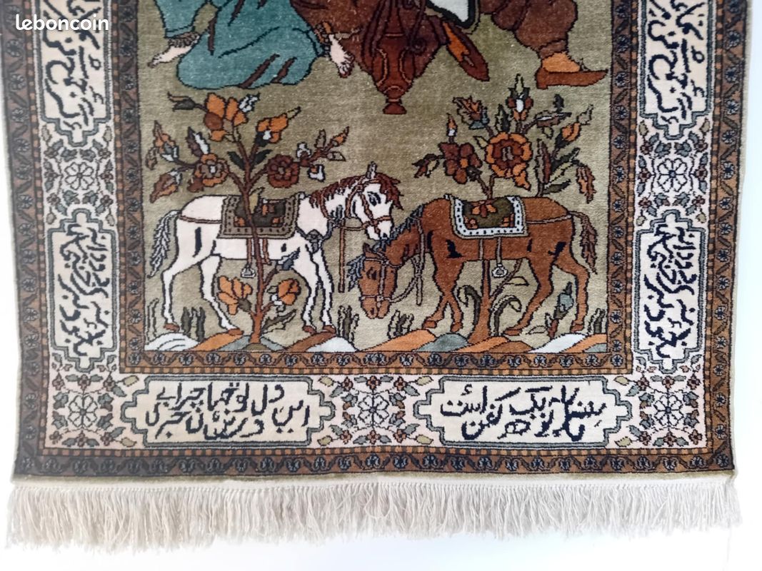 Tapis Tabriz soie fait main (image 4)