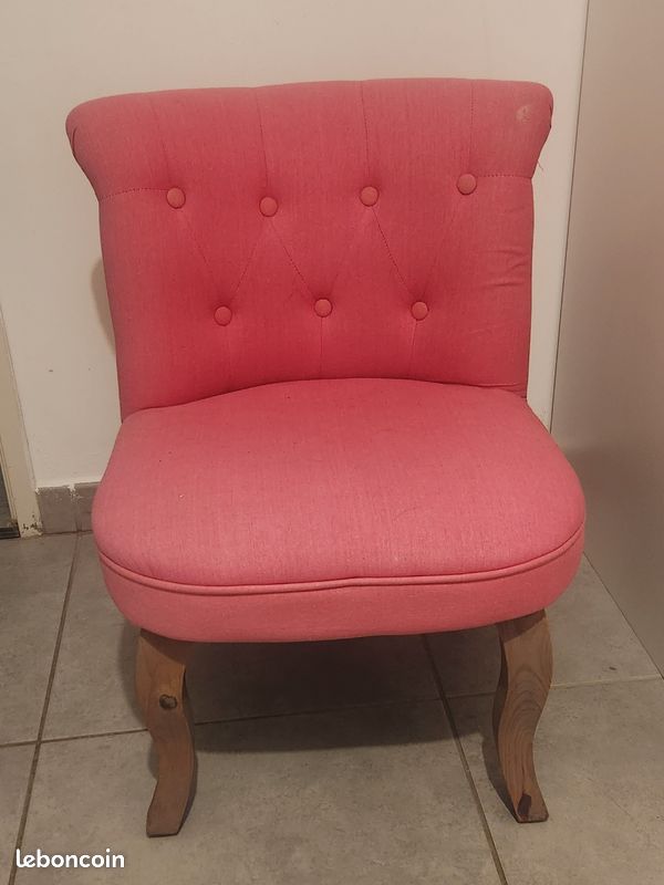 Fauteuil d’appoint rose vintage chic (image 1)