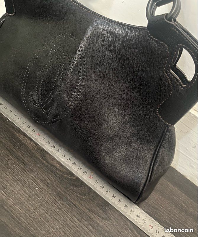 Sac noir cuir Cartier (image 4)