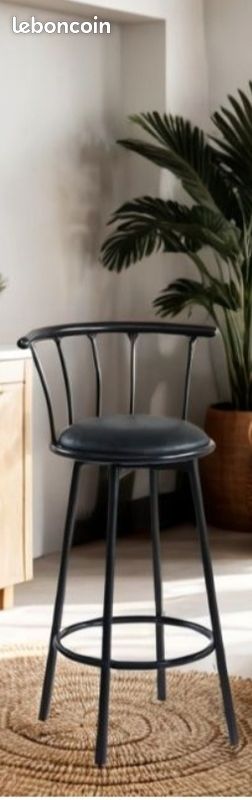 Tabouret de bar noir (image 3)
