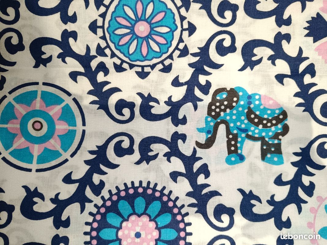 Tissu en coton pour enfants Motif éléphant (image 1)
