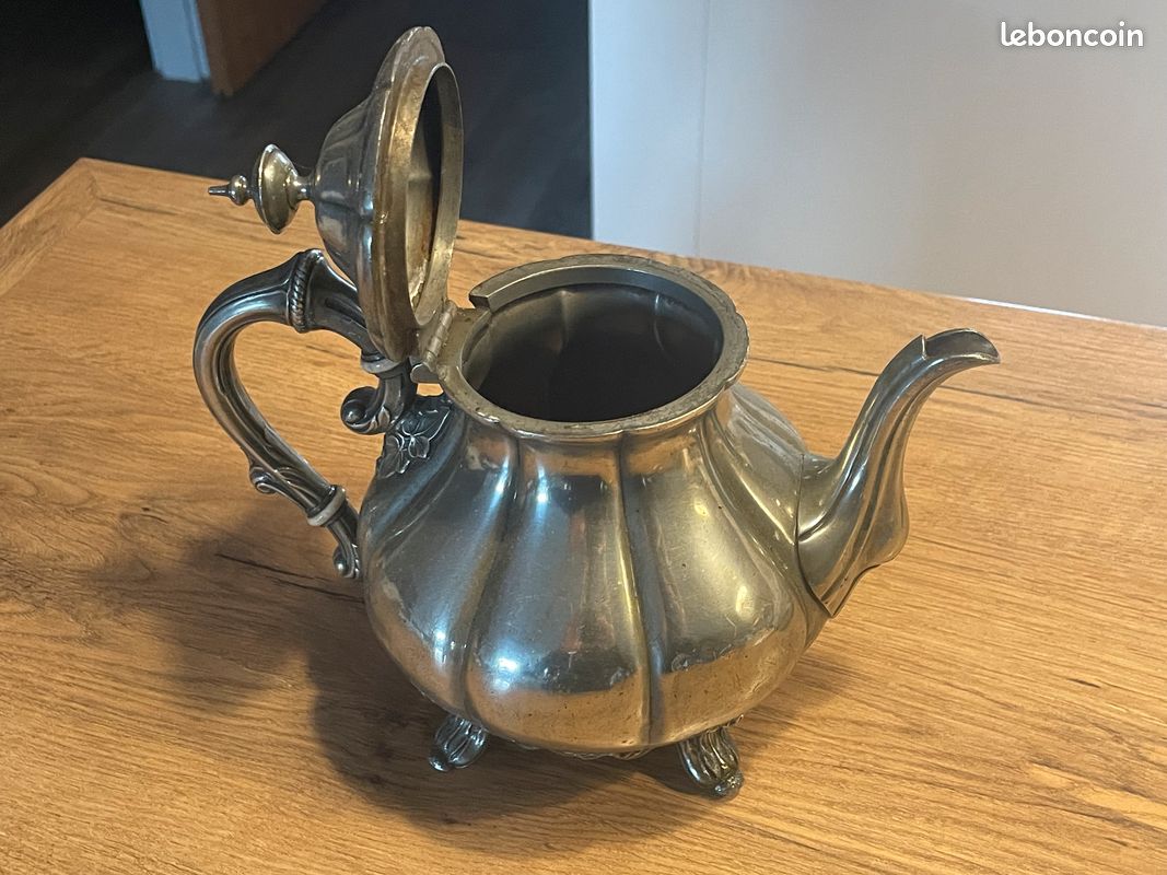 Théière Sheffield en étain fin XIXè