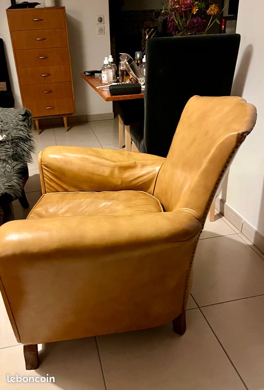 Fauteuil club en cuir vintage (image 3)