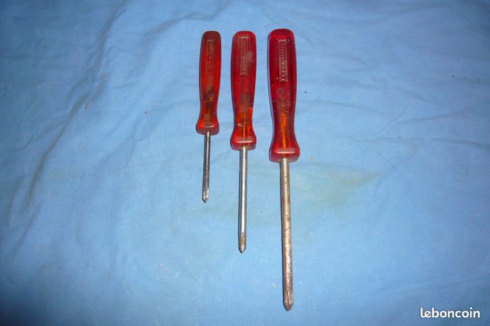 Lot De 3 Tournevis Phillips Facom Isoryl – AP 0, AP 1, AP 2, Série Ancienne