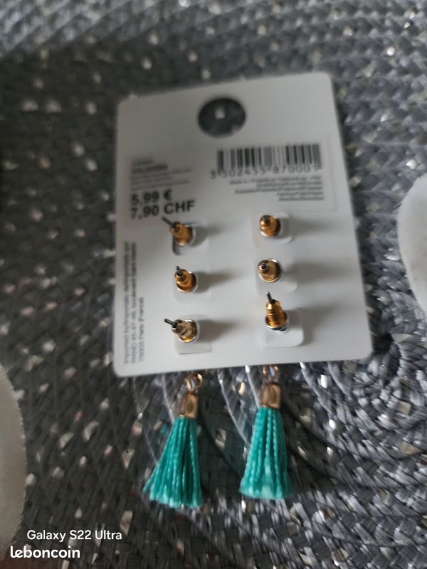 Paire De Boucles D'oreilles Fantaisie - Modèle 81-10, Occasion, Sans Marque