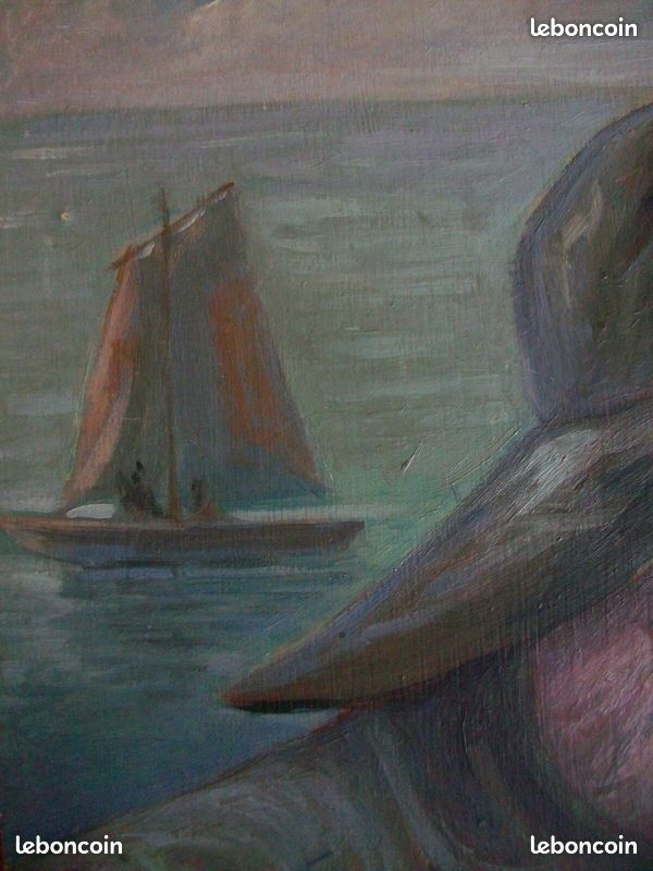 Tableau ancien Pêcheurs bretons M Durupt (image 2)
