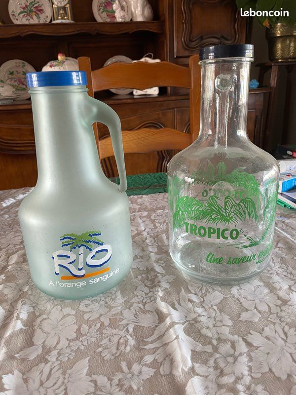 2 carafes en verre vintage Tropico et Rio (image 1)