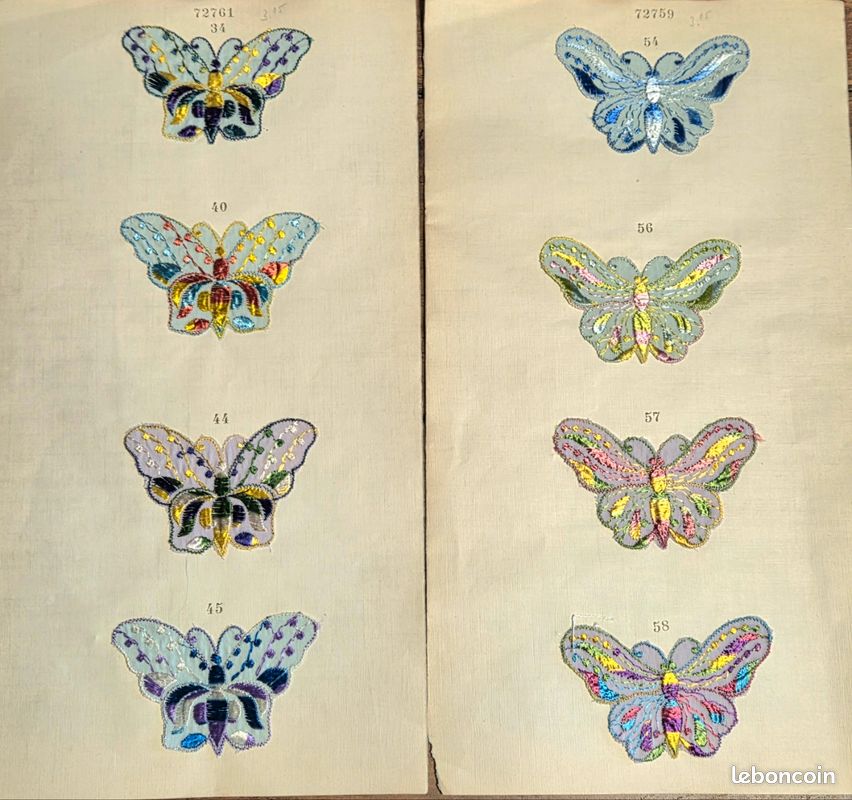 Taie D'oreiller Colortex à Broder – Tube, Motif Papillons, Vintage