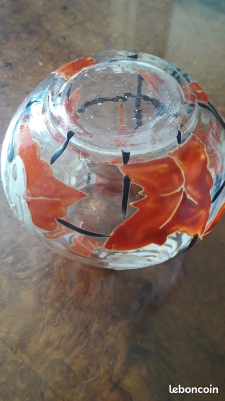 Vase coupe jardinière verre émaillé Mazoyer bzt03 (image 5)