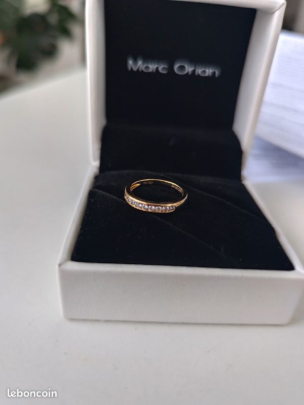 Alliance femme or et diamants ajustable (image 3)