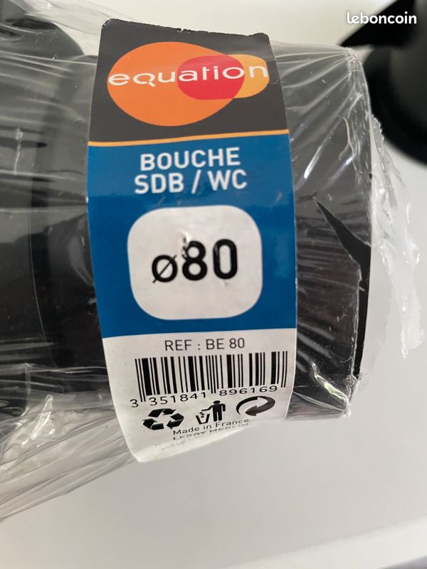 850021 Bouche D'Extraction Plastique 80mm, Manchette - S&P France