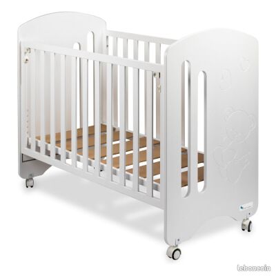 Lit co-dodo bébé enfant en bois blanc avec matelas encore emballé jamais servi (image 1)