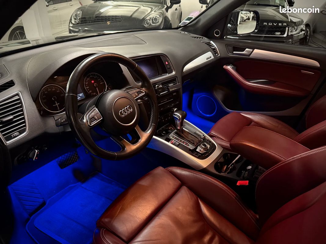AUDI Q5 2.0 Hybrid 245ch AVUS - 2013 - 135 000 km - BOITE AUTO - INTERIEUR CUIR NAPPA ROUGE - TOIT OUVRANT - CAMERA DE RECUL - GPS - CARPLAY - BATTERIE HYBRIDE NEUVE - SUIVI COMPLET (image 9)