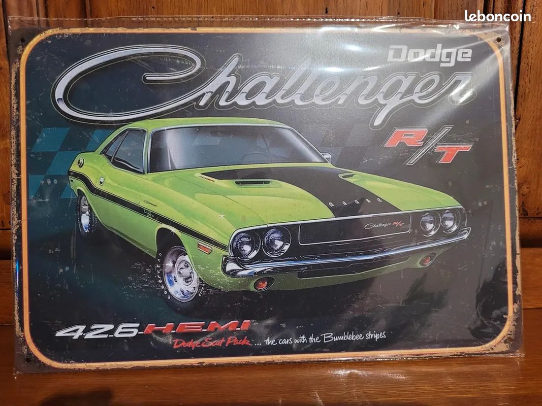 plaque métal type immatriculation dodge charger 68 R/T - NOS
