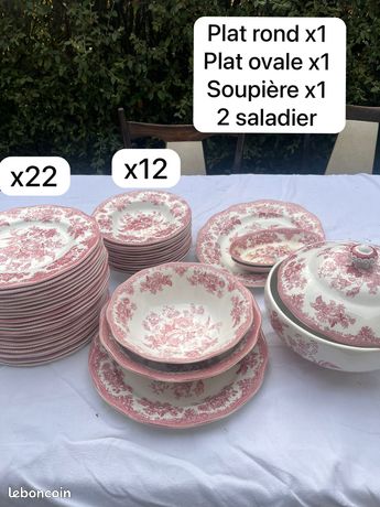 6 Assiettes Creuses Wedgwood Rose - Modèle Asiatic Pheasants - Faïence Anglaise 1920-1949