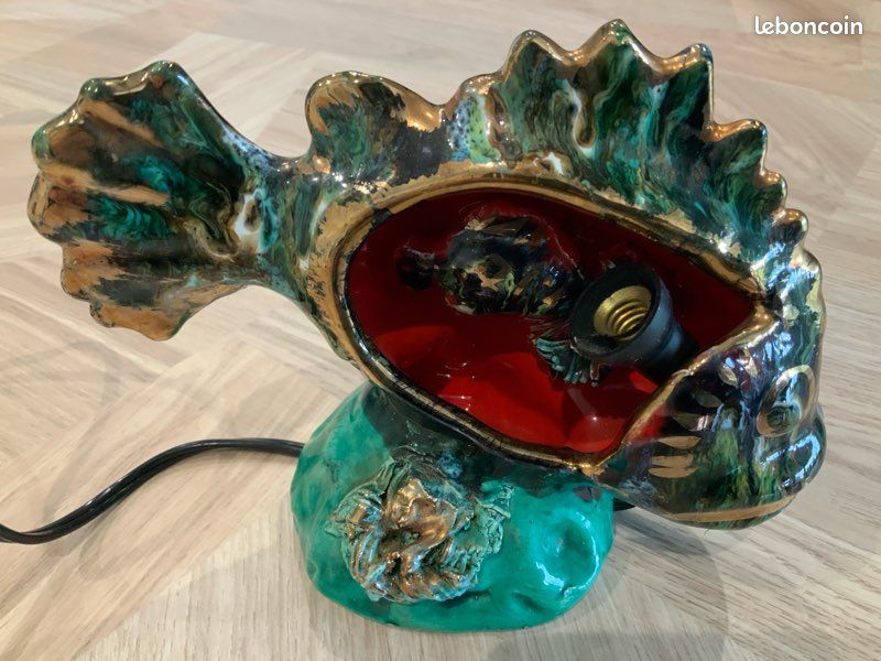 Lampe veilleuse poisson Vallauris vintage (image 5)