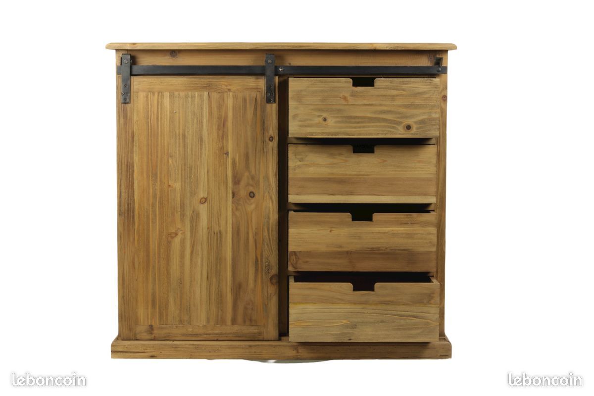 Buffet à porte coulissante Industriel - livraison offerte (image 3)