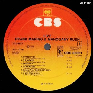 Live (1978) Frank Marino VINYLE (image 3)