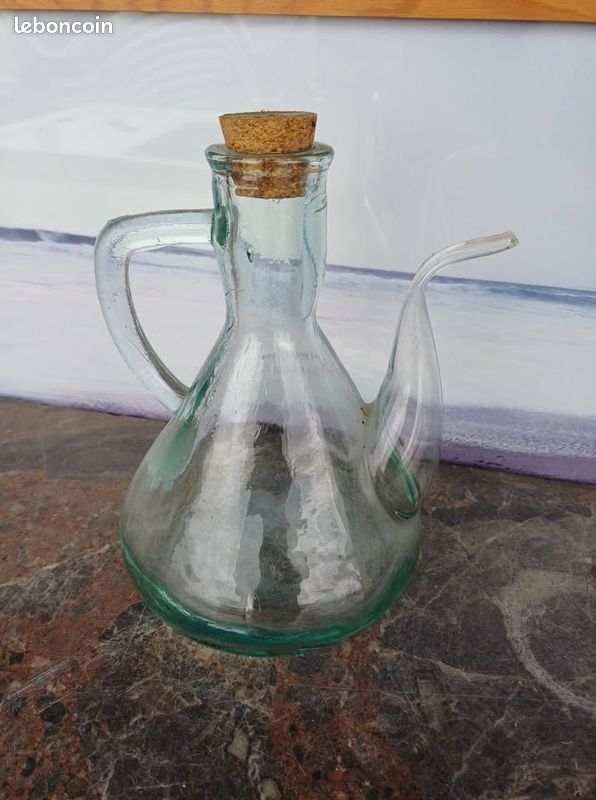 1930 - Ancien Huilier - Vinaigrier en verre et bakélite