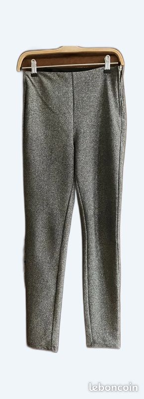 Pantalon cigarette argenté Divided H&M T38 (image 1)