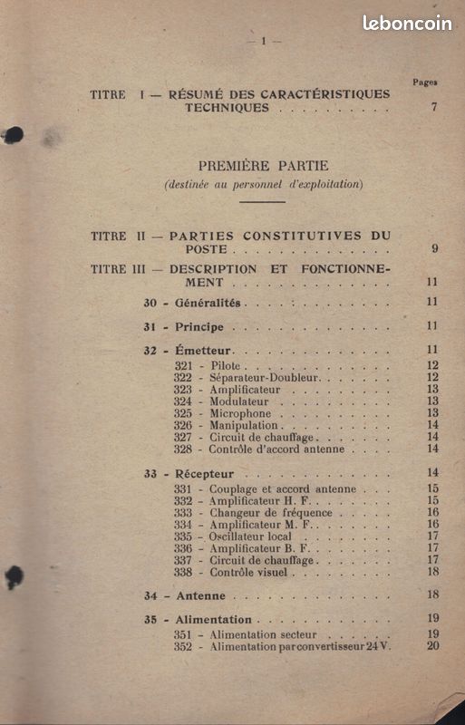 Rare ancien manuel radio militaire de 1946 Trans.- MT -56 - Poste émetteur-Récepteur SARAM 5-21 Période Guerre Indochine - Jeep, Dodge, GMC 83 pages et 13 planches (image 2)