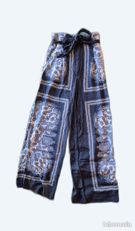 Ceinture Hm Pantalon Large Pantalon Large Avec Ceinture Noir FEMME