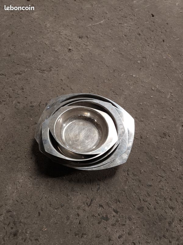 Plat De Service Inox France Années 60-70 – 20 X 12,5 Cm – Vintage Argenté