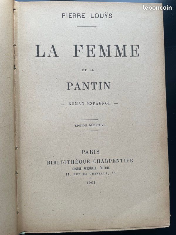 Livre ancien Pierre Louys La femme et le pantin ( + 2 autres livres) (image 1)