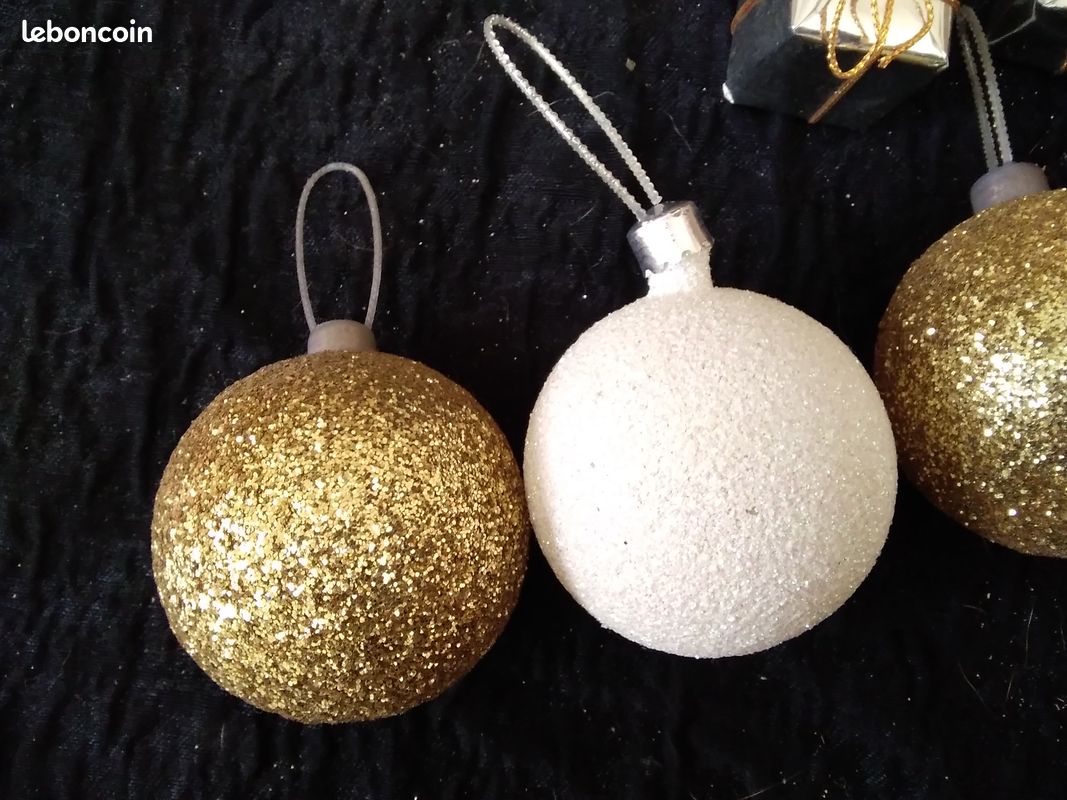 4 boules de noël blanche dorée (image 2)