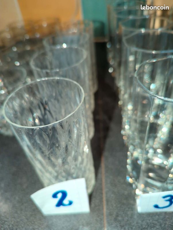 Lot de 4 verres a Whisky 13 cm de haut en cristal d'Arc (image 2)