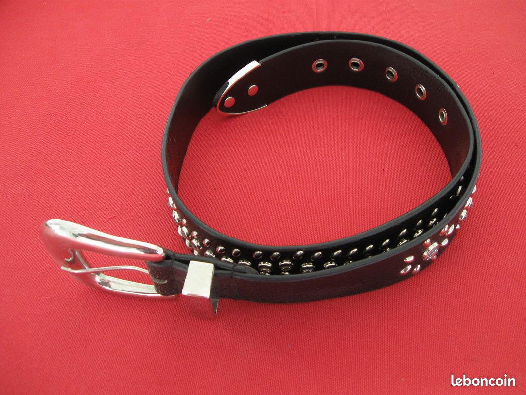 Ceinture Talbots Noire Perlée Motif Nœud - Taille S - 26-27 Pouces - Occasion - Style Cincher