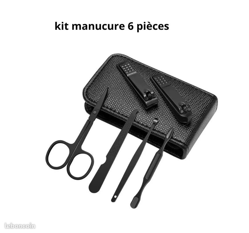 Kit manucure de voyage - 6 pièces - Noir - Neuf (image 2)