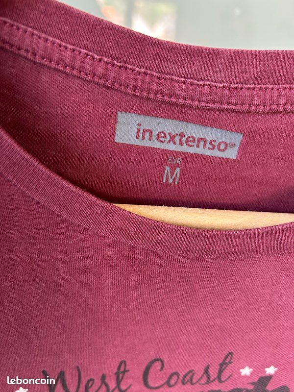 Tee shirt homme moto In Extenso M Bordeaux Vêtements