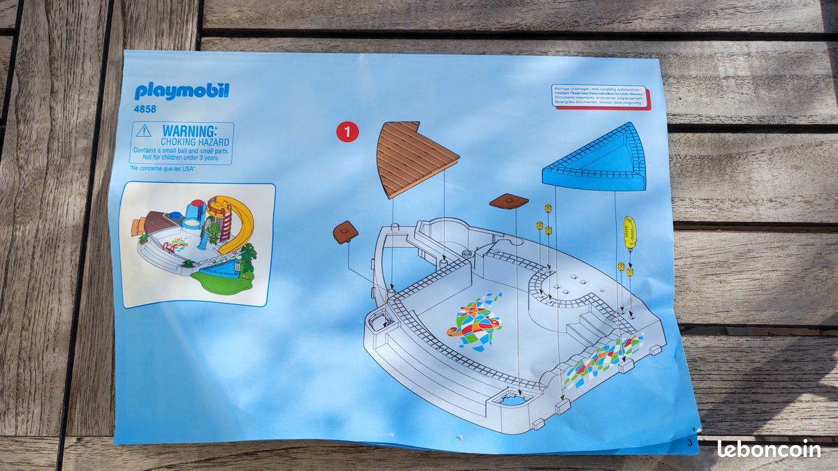 Figurine Playmobil 4858 - Garçon Avec Tongs & Accessoires Piscine - Occasion Très Bon État