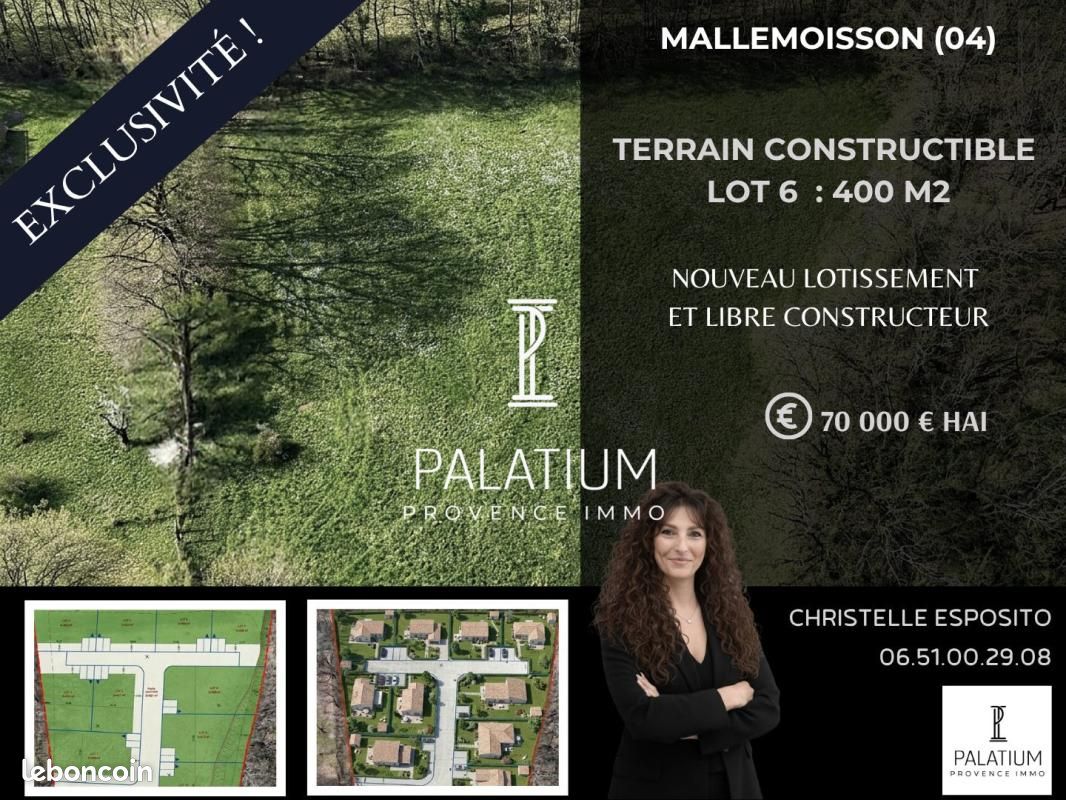 Terrain 400 m² Mallemoisson · 70 000 €
