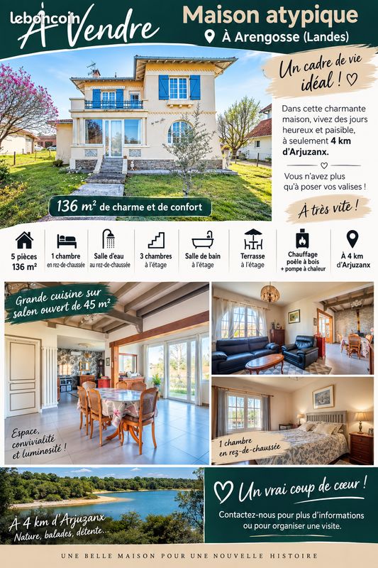 Maison 6 pièces 136 m² · à Morcenx-la-Nouvelle · 136 m² · 203 000 €