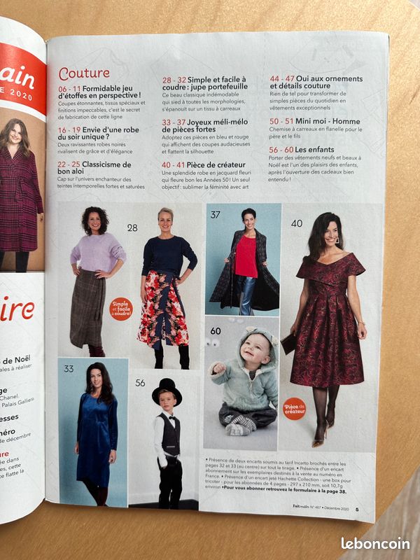🪡 Fait Main Magazine n°467 Décembre 2020 Loisirs créatifs