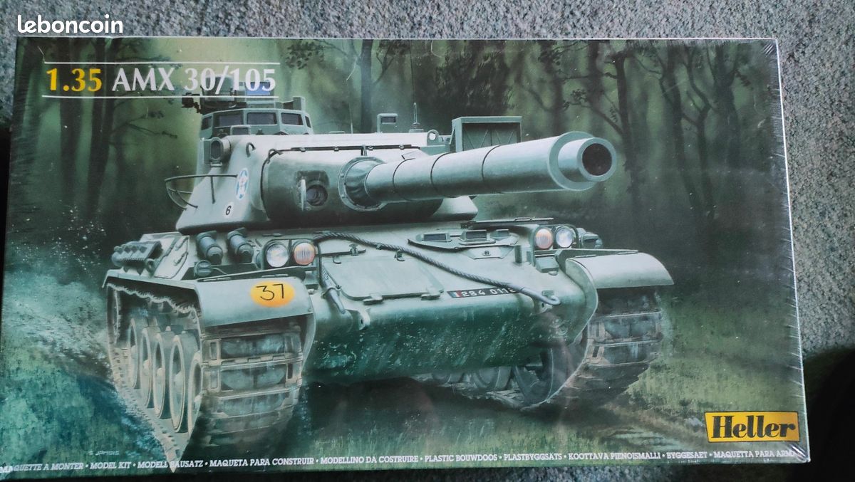 Heller AMX 30/105 - Maquette Char Militaire 1/72, 74 Pièces, à Peindre Et Coller