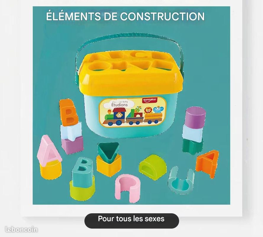 Boîte d'association cognitive de couleur graphique, jouet pour nourrissons et tout-petits, Bloc de construction (image 6)