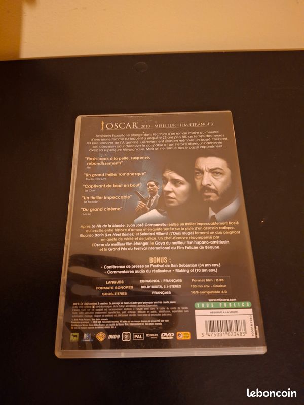 Dvd Film Dans ses yeux de Juan José Campanella (image 2)