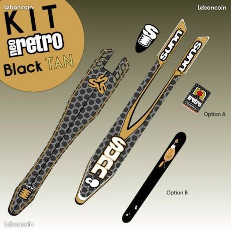 Kit déco SUNN VTT vintage Néo rétro Clear GOLD BLACK Decals for frame MTB -3 eBa Kit déco SUNN VTT vintage Néo rétro Clear GOLD BLACK Decals for frame MTB -3 eBa