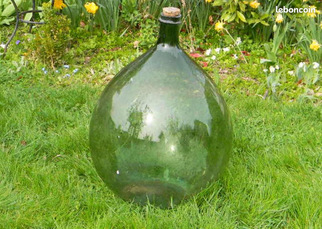 ANCIENNE BONBONNE DAME JEANNE 30 l. VERRE SOUFFLÉ (image 2)