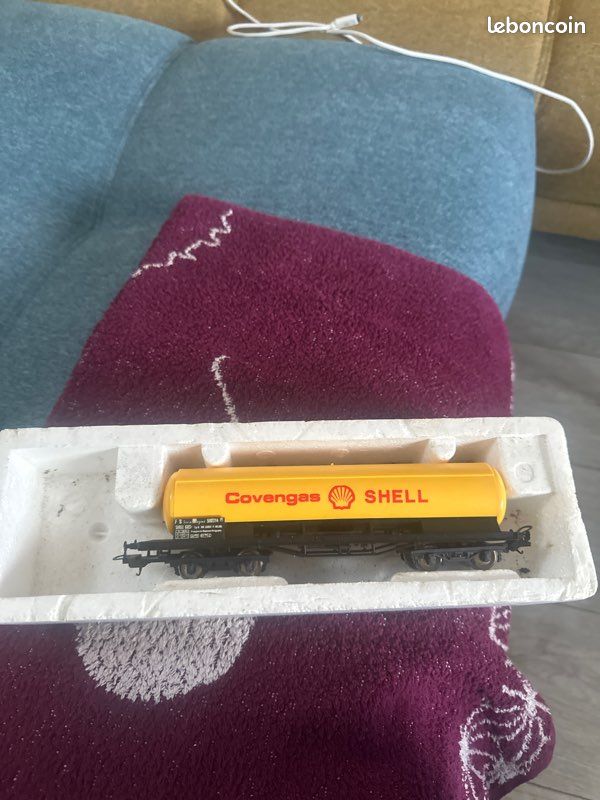 Citerne VB Ho Bogies SHELL – Wagon Train Miniature Échelle HO – France 1950s