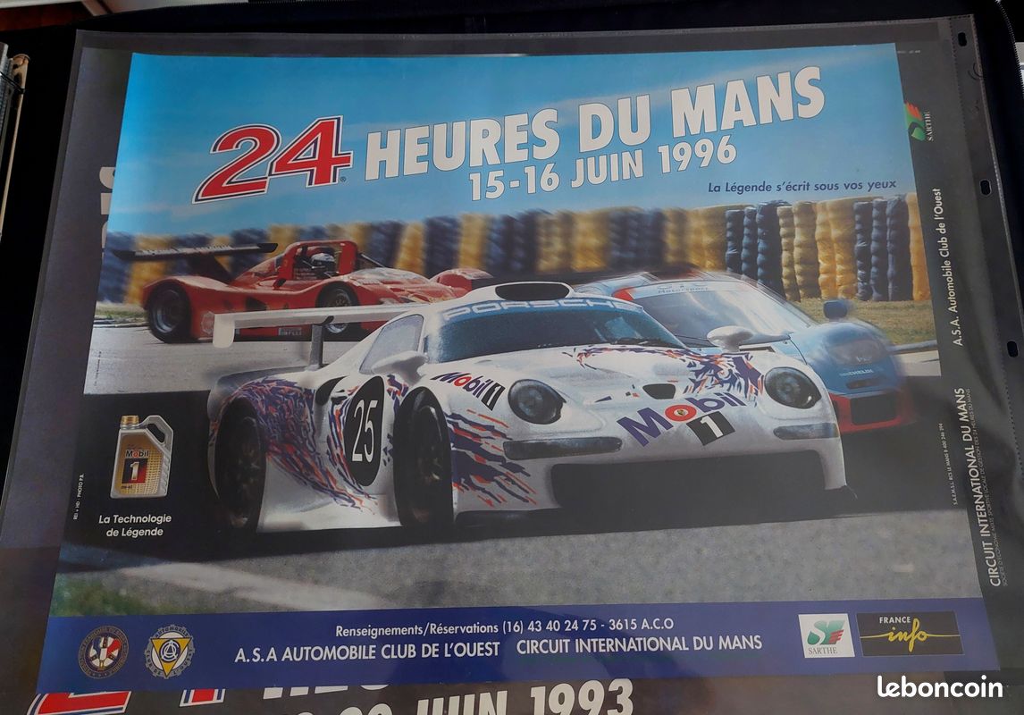 Affiche Originale Des 24 Heures Du Mans 1996 - Occasion - Collection Course Auto