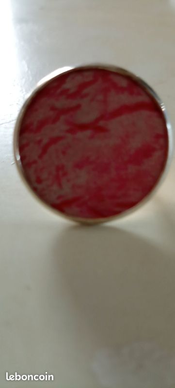Bague de créateur argent et rose réglable (image 1)