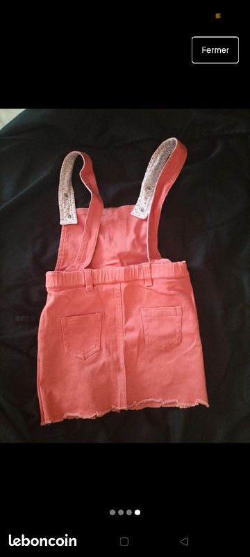 Robe salopette en jean rose (image 4)