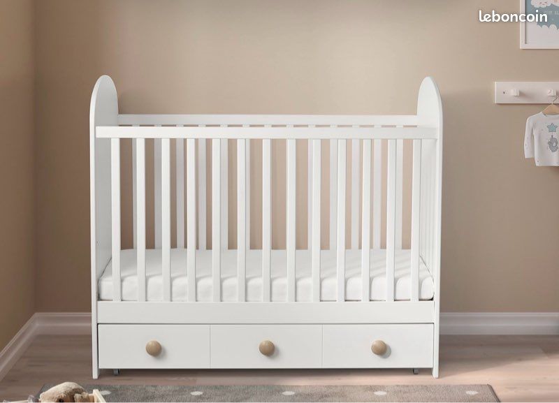 LIT BÉBÉ 60x120 + MATELAS + ALAISE + TOUR DE LIT (image 6)
